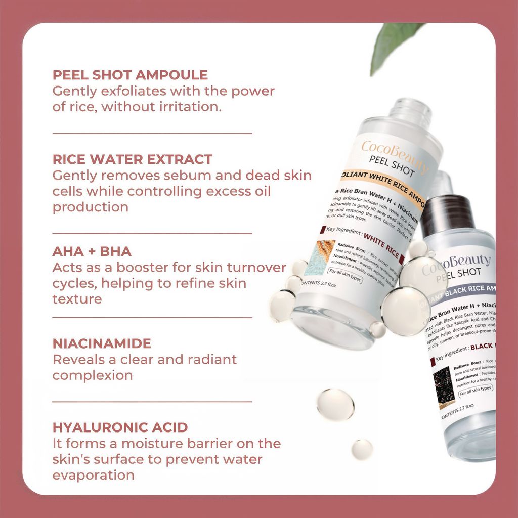 CocoBeauty Peel Shot Glow Rice Bundle