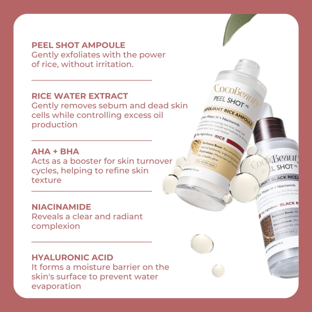 CocoBeauty Peel Shot Glow Rice Bundle